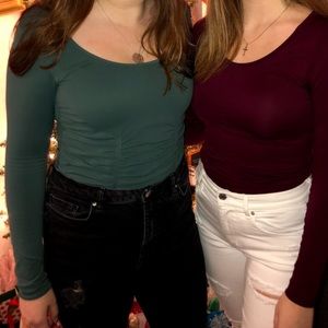 Pretty green runched top